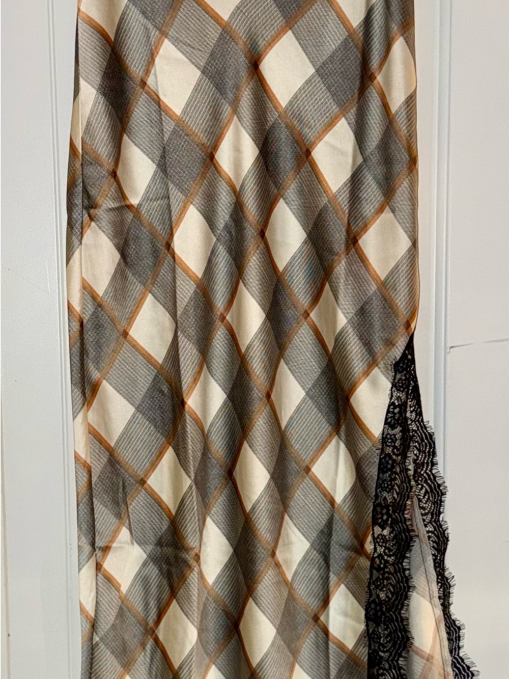 Forever 21 Beige, Gray & Orange Plaid skirt
